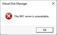 The RPC server is unavailable エラー