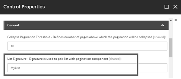 Pagination Signature