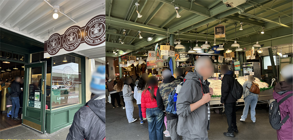 The First StarbucksとPike Place Fish Market