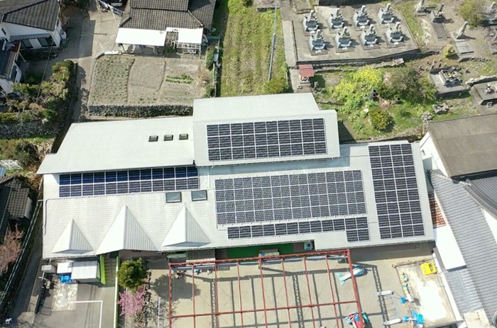 球磨村内に設置されているソーラーパネル