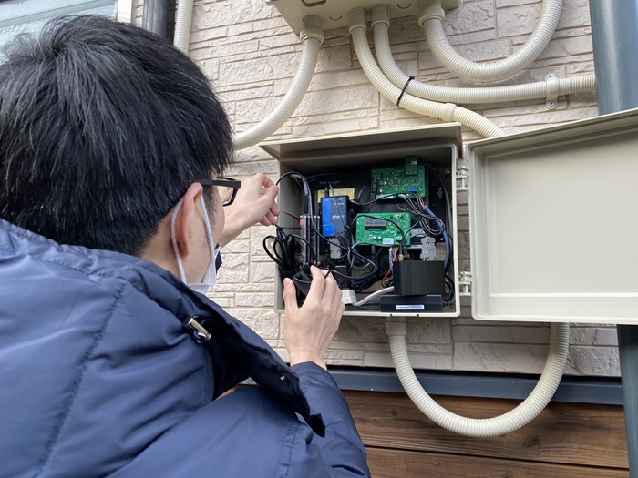 実証実験用装置取り付けの様子