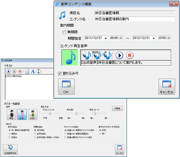 Item setting screen and information list screen